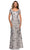 La Femme - Sequined Floral Lace Sheath Dress 27991SC - 1 pc Silver In Size 20 Available CCSALE 20 / Silver
