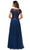La Femme - Sequined Lace Bodice A-Line Dress 27924SC - 1 pc Navy In Size 16 Available CCSALE 16 / Navy