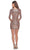 La Femme - Sequined Long Sleeve Sheath Dress 28219SC - 1 pc Rose Gold In Size 0 Available CCSALE 0 / Rose Gold