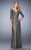La Femme Sequined V-Neck A-Line Dress 21900 - 1 Pc Navy in size 12 Available CCSALE 12 / Charcoal