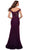La Femme - Sheer Lace Trumpet Dress 29693SC - 1 pc Dark Berry In Size 4 Available CCSALE 4 / Dark Berry