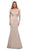 La Femme - Short Sleeve Weave Style Evening Dress 29805SC CCSALE 10 / Nude