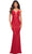 La Femme - Spaghetti Strap Ruched Evening Gown 30545SC - 1 pc Red In Size 6 Available CCSALE 6 / Red