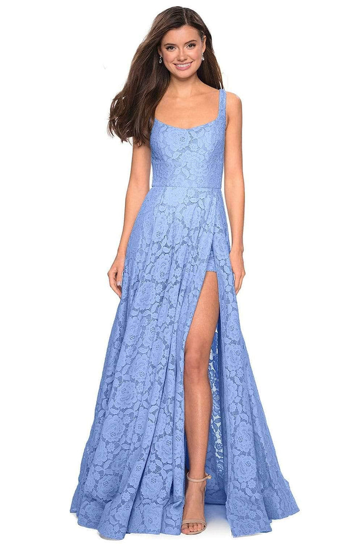La Femme - Square Neck A-Line Prom Gown 27476SC - 1 pc Cloud Blue In Size 8 Available CCSALE 8 / Cloud Blue
