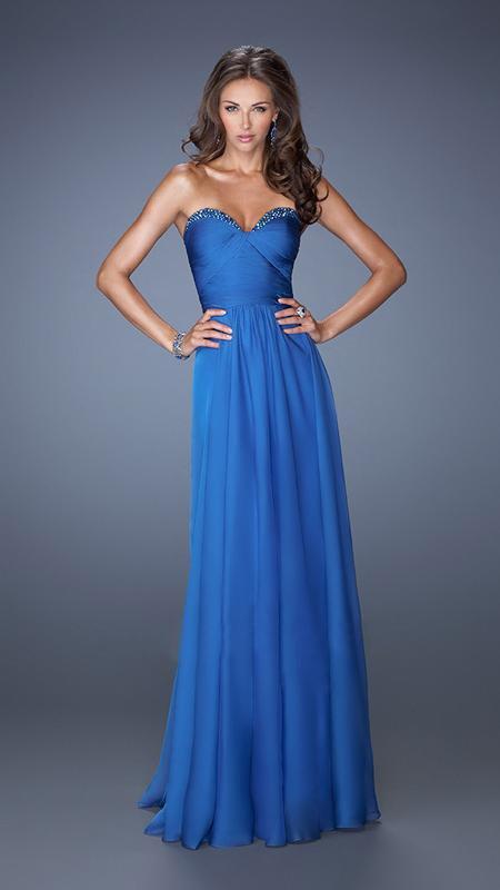 La Femme - Strapless Sweetheart Dress 19691 -1 pc Sapphire Blue in Size 00 Available CCSALE 6 / Sapphire Blue