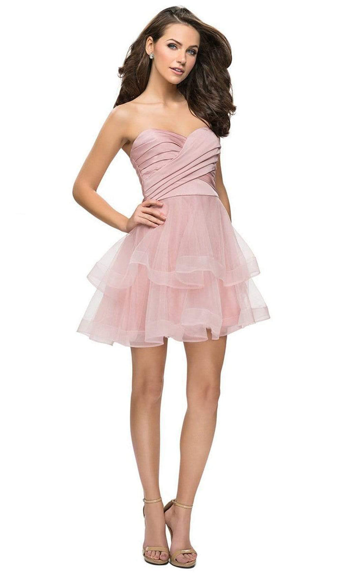 La Femme - Strapless Tiered Cocktail Dress 26654SC - 1 pc Blush In Size 6 Available CCSALE 6 / Blush