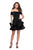 La Femme Stripe Velvet Off Shoulder Tiered Dress 26751 CCSALE 12 / Dark Berry