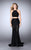 La Femme Stunning High Neck Laced Two-Piece Dress 24029 CCSALE 6 / Black