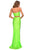 La Femme - Two Piece Neon Jersey Sheath Dress 28972SC - 1 pc Neon Green In Size 00 Available CCSALE 00 / Neon Green