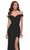 La Femme - V-Neck Fitted Sheath Gown With Slit 29756SC - 1 pc Black In Size 8 Available CCSALE 8 / Black