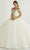LA Glitter - 24092 Off Shoulder Floral Ballgown Special Occasion Dress 0 / Ivory/Sage