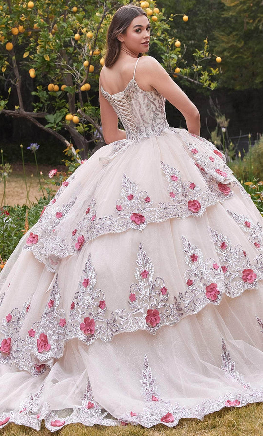 Ladivine 15703 - Floral Detailed Ball Gown