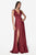 Ladivine 7469 Satin A-Line Dress Bridesmaid Dresses 2 / Burgundy