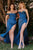 Ladivine 7492 - Cowl Neck Satin Evening Gown Evening Dresses