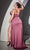 Ladivine 7494C - V-Neck High Slit Evening Gown Evening Dresses 18 / Mauve