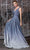 Ladivine 9174 - Ombre Plunging V-Neck Evening Gown Evening Dresses XS / Navy