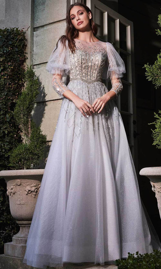 Ladivine B707 - Puffed Sleeves Wedding Gown