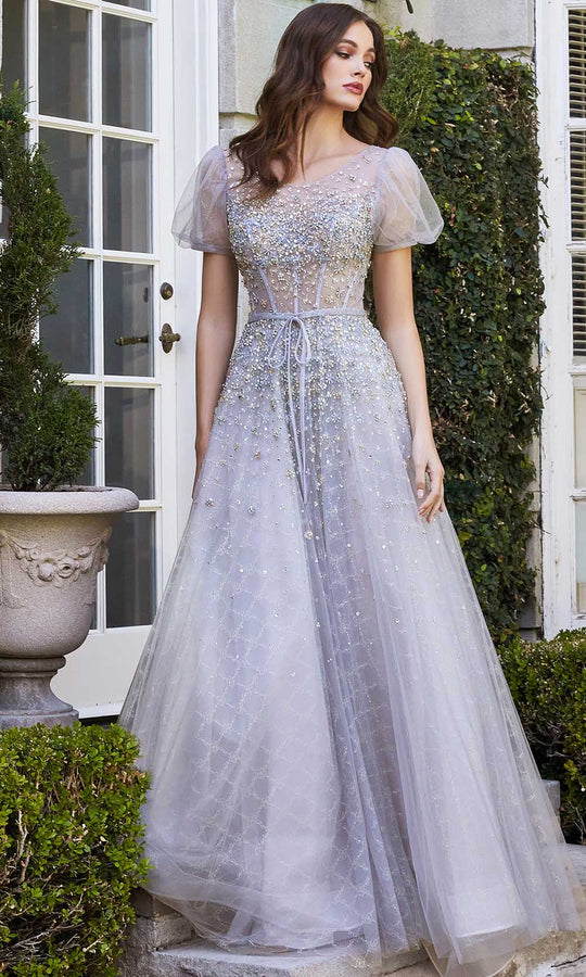 Ladivine B708 - Embellished Bateau Neck Ball gown