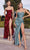 Ladivine BD111 - Metallic Drape Prom Dress Prom Dresses XS / Burgundy