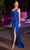 Ladivine BD4003 - Draped V-Neck Prom Dress Prom Dresses XXS / Royal