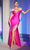 Ladivine CA106 - Off Shoulder Jeweled Prom Dress Prom Dresses 4 / Fuchsia-