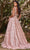 Ladivine CB085 - Floral Plunging V-Neck Ballgown Ball Gowns