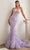 Ladivine CB099 - Strapless Butterfly Print Evening Gown Evening Dresses 2 / Lavender