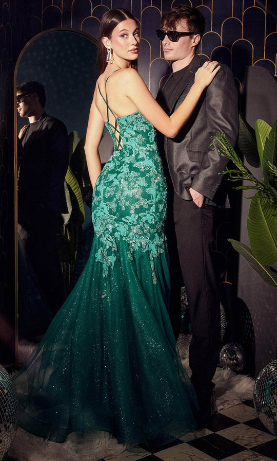 Ladivine CB112 - Butterfly Detailed Trumpet Gown