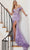 Ladivine CC2164 - Floral Corset Prom Dress Special Occasion Dress 2 / Lavender