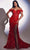 Ladivine CC2164 - Floral Corset Prom Dress Special Occasion Dress 2 / Red