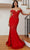Ladivine CC2171 - Plunging Sweetheart Floral Prom Gown Prom Dresses 2 / Red