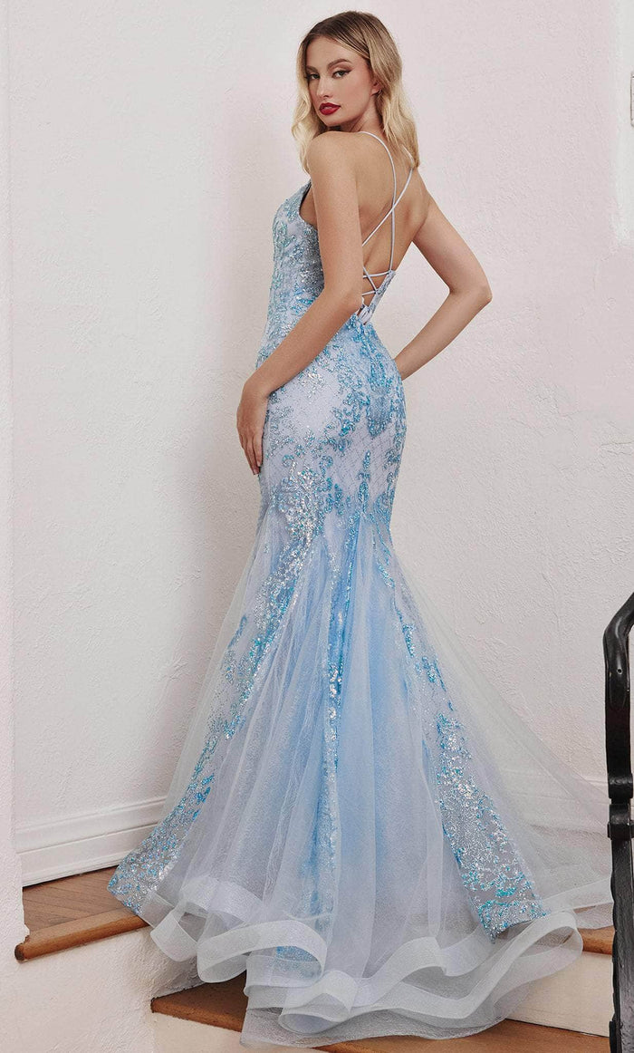 Ladivine CC2279 - Embellished Mermaid Prom Dress Prom Dresses 2 / Blue