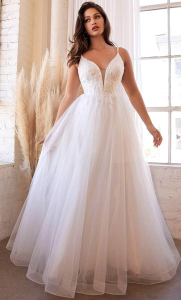 Ladivine CD0154W - Pearl Beaded Tulle A-line Bridal Dress  Couture Candy