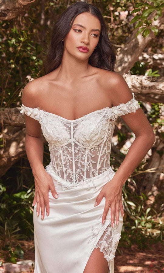 Cinderella Divine CD0186W - Sheer Lace Bodice Wedding Dress
