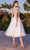 Ladivine CD0187W - Puff Sleeve Glittered Midi A-line Dress Special Occasion Dress
