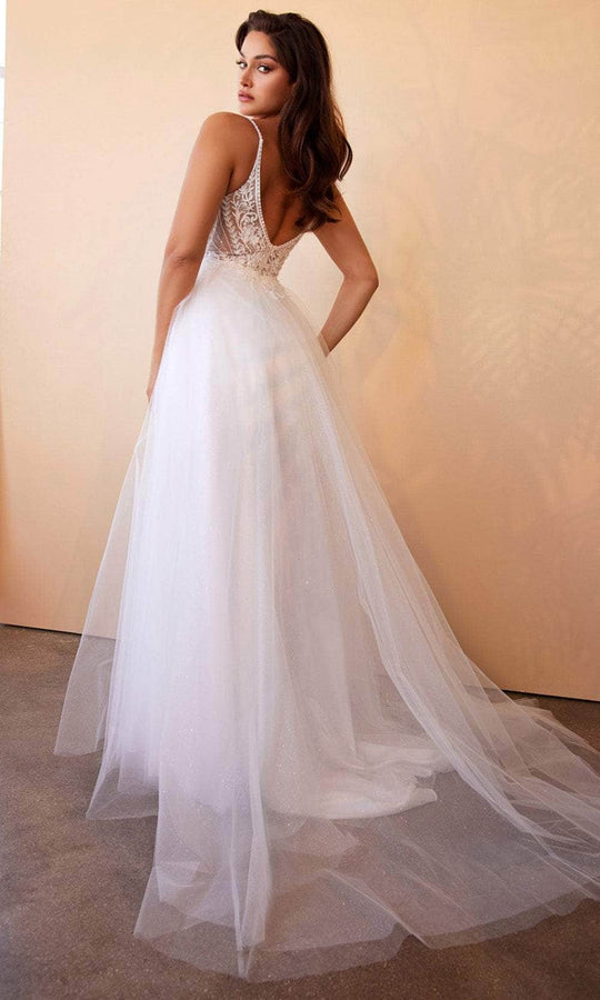 Ladivine CD0195W - Floral Lace Layered Tulle Wedding Gown