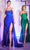 Ladivine CD0201 - Draped Prom Dress with Slit Prom Dresses XXS / Emerald-