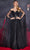 Ladivine CD0204 - Embellished Cape Sleeve Prom Dress Prom Dresses XS / Black