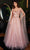 Ladivine CD0204 - Embellished Cape Sleeve Prom Dress Prom Dresses XS / Blush