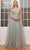 Ladivine CD0204 - Embellished Cape Sleeve Prom Dress Prom Dresses XS / Sage