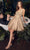 Ladivine CD0212 - Glitter Tulle Cocktail Dress Cocktail Dresses XXS / Champagne
