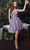 Ladivine CD0212 - Glitter Tulle Cocktail Dress Cocktail Dresses XXS / English Violet