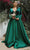Ladivine CD226C - Velvet Satin A-line Long Gown Evening Dresses 18 / Emerald