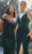Ladivine CD235 - Velvet Deep V-Neck Evening Gown Evening Dresses 4 / Emerald