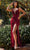 Ladivine CD235C - Sleeveless V-Neck Corset Evening Gown Evening Dresses 18 / Burgundy