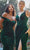 Ladivine CD235C - Sleeveless V-Neck Corset Evening Gown Evening Dresses 18 / Emerald