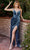 Ladivine CD235C - Sleeveless V-Neck Corset Evening Gown Evening Dresses 18 / Smoky Blue