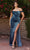 Ladivine CD236 - Velvet Off Shoulder Evening Gown Evening Dresses 4 / Smoky Blue