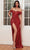 Ladivine CD260 - Sequin Sheath Prom Dress Prom Dresses 4 / Red