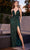 Ladivine CD279 - Draped Glitter Prom Dress Evening Dresses 4 / Emerald
